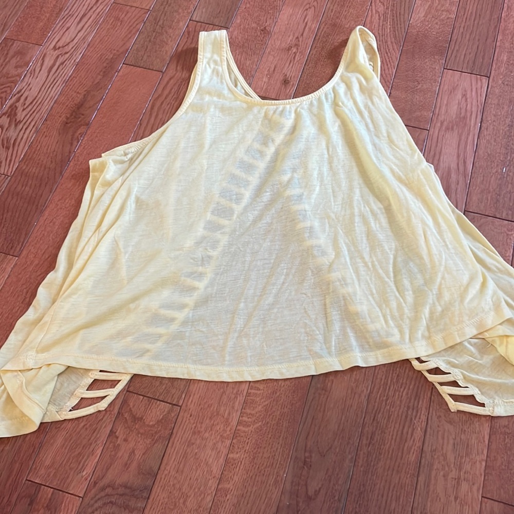 Yellow open back top Pacsun